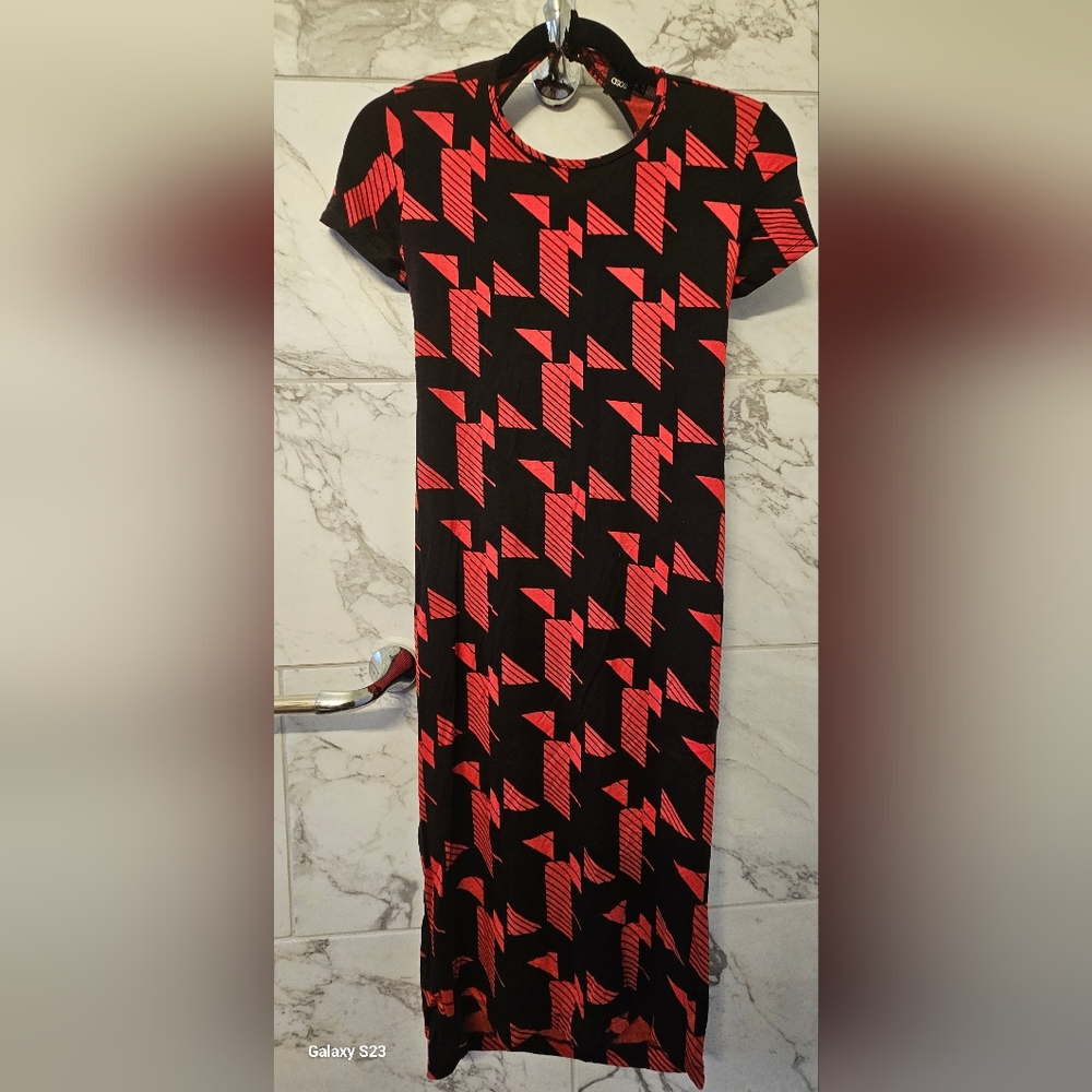 ASOS Black and Red Geometric Pattern Dress